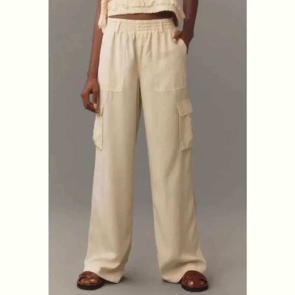 NWT Anthropologie Sanctuary Women's Reissue Cargo Pants Ivory XL - Picture 4 of 8